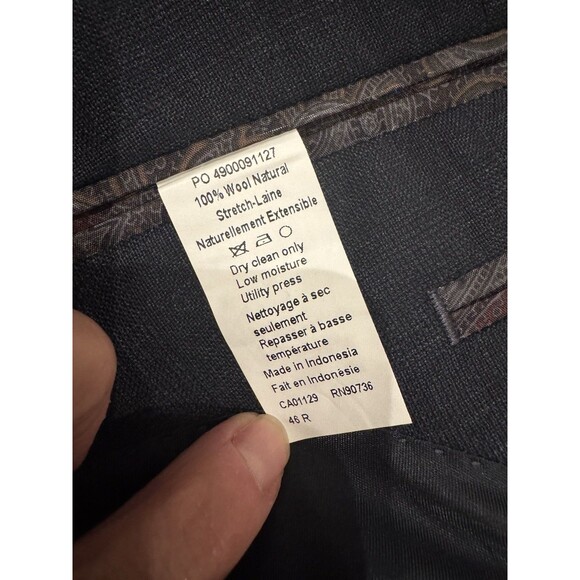 Ralph Lauren Windowpane Suit Blue 46R / 38W x 29L Wool EXCELLENT Condition Navy - Picture 3 of 14